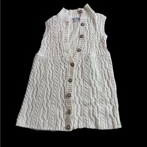 Heartstrings 6x cream button down cable knit sweater dress k3